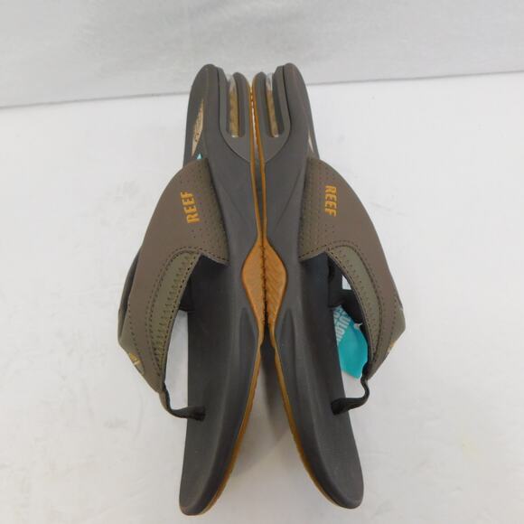 Reef Brown Fanning Men Flip Flops Size 10 with Bottle Opener New - Picture 8 of 12